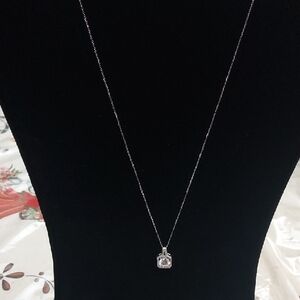 Elegant Sterling Silver Pendant Necklace (Moissanite)2.25 CTTW